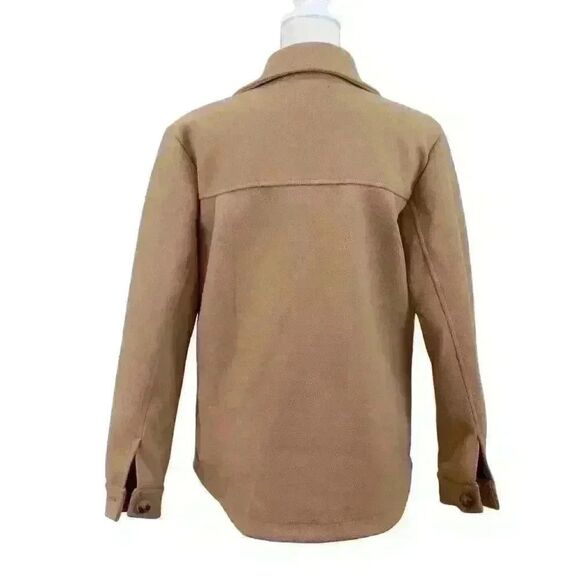 DELUC Roz Beige Brown Color Shirt Jacket Button Up w/Front Pockets Size Medium - Picture 3 of 7